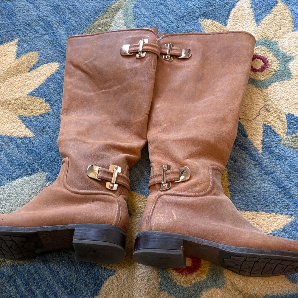 ANTONIO MELANI‎ Tan Leather Knee-High Boots - Picture 3 of 5